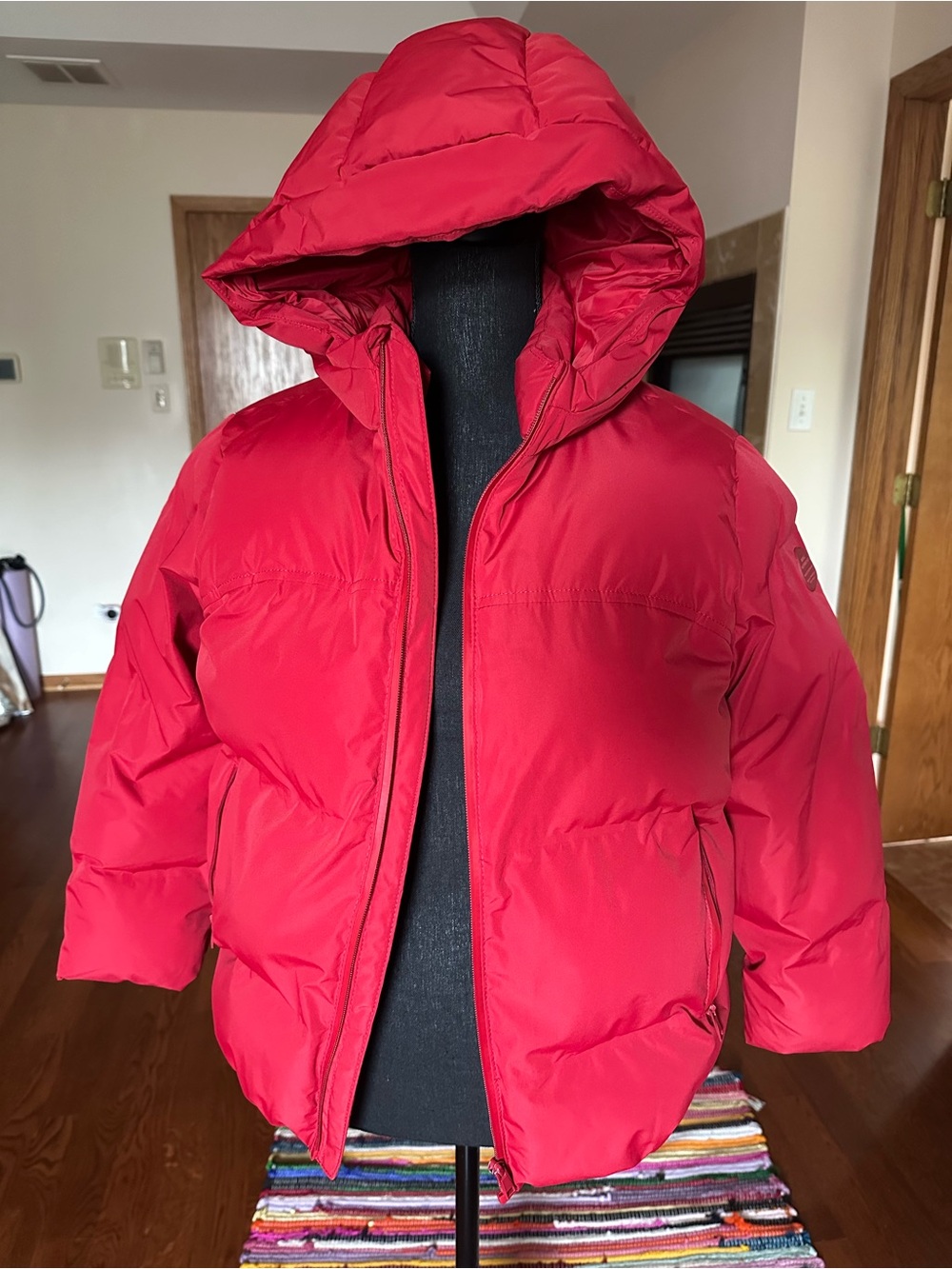 Zara Kids Bright Red Hooded Puffer Coat